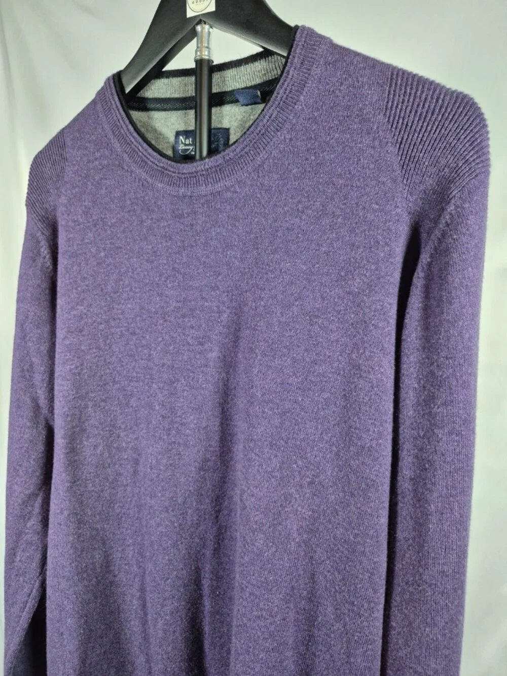Nat Nast Luxury Originals Purple Cashmere Blend Sweater Men's Small